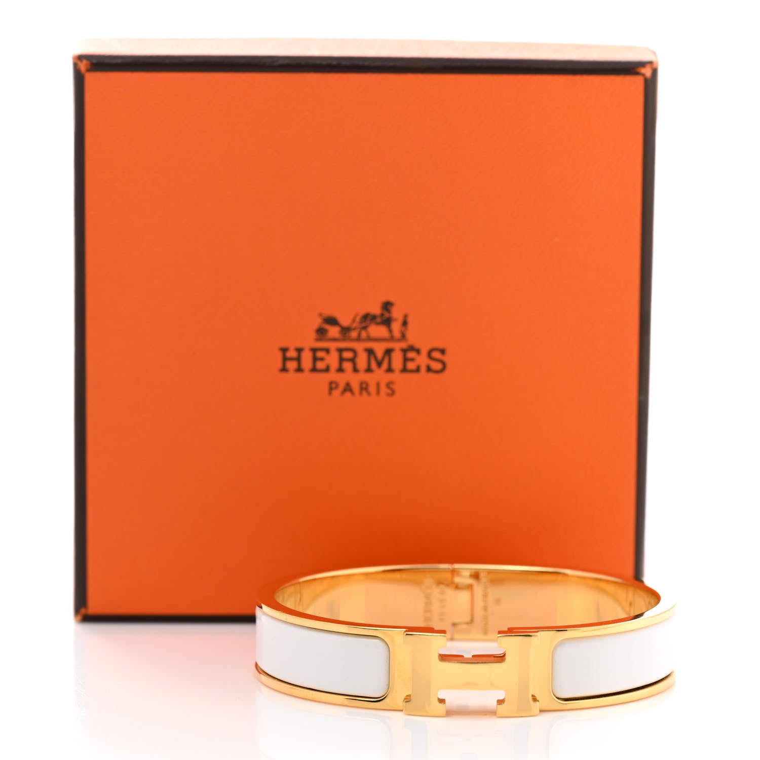 Hermes Enamel Narrow Clic Clac H Bracelet PM White 6 of 6