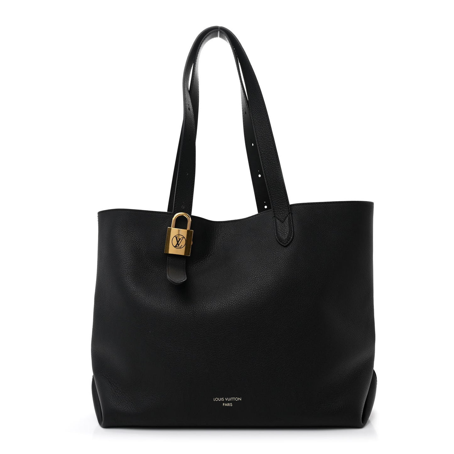 Grained Calfskin Low Key Cabas MM Black