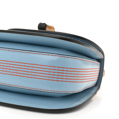 Gucci Boarded Dyana Lux Calfskin Web Mini Bamboo 1947 Top Handle Bag Blue 10 of 10