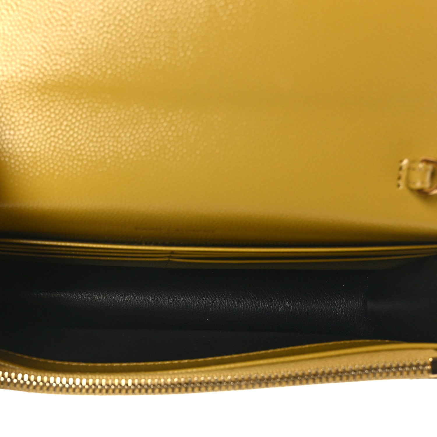 Saint Laurent Grain De Poudre Matelasse Chevron Monogram Envelope Chain Wallet Saffran 5 of 9
