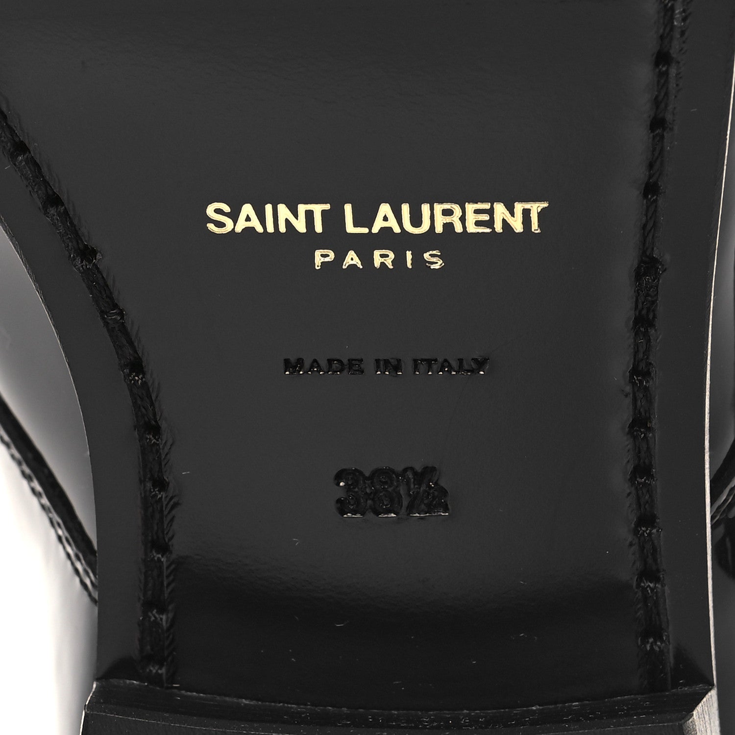 Saint Laurent Patent Baltimora Lace Up Derby Shoes 38.5 Black 7 of 8