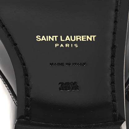 Saint Laurent Patent Baltimora Lace Up Derby Shoes 38.5 Black 7 of 8