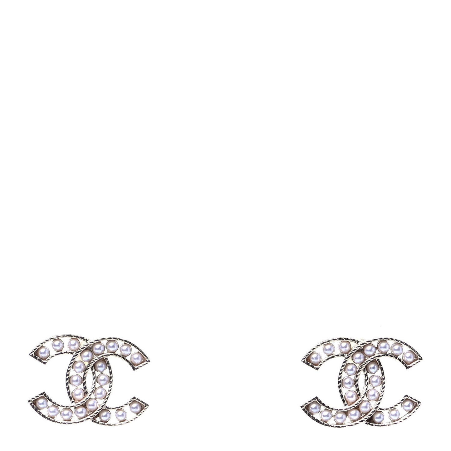 Pearl CC Earrings Gold