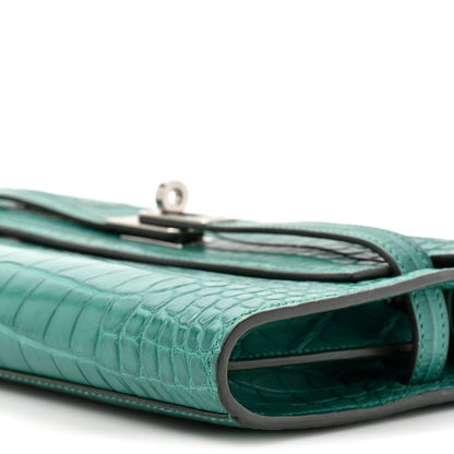 Hermes Matte Alligator Kelly To Go Wallet Malachite 10 of 12