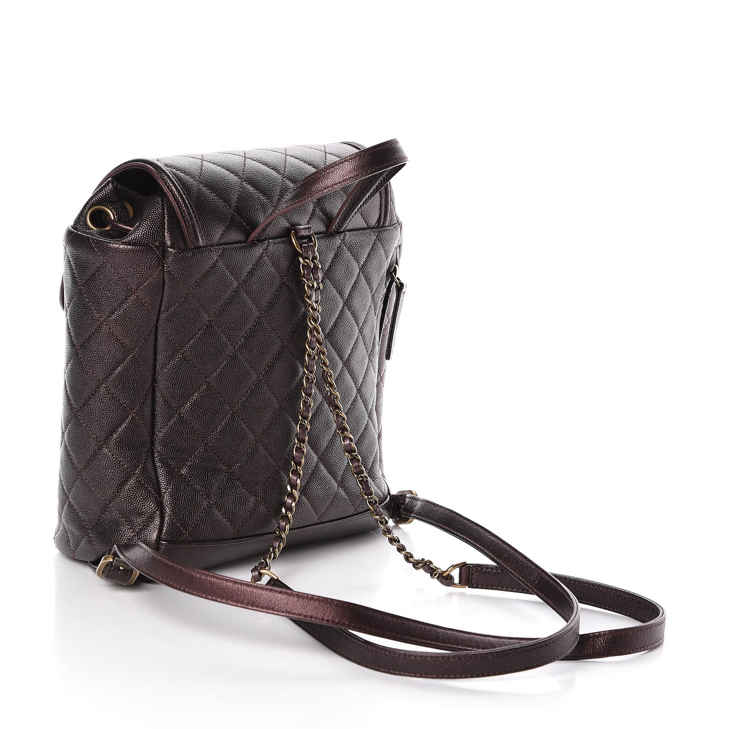 Caviar Quilted Filigree Backpack Burgundy
