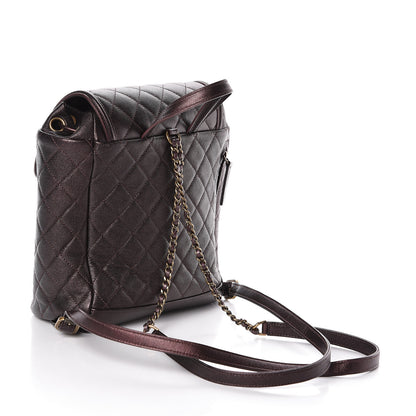Chanel Caviar Quilted Filigree Backpack Burgundy 3 of 10
