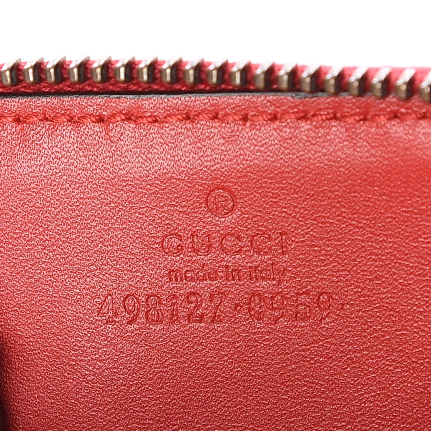 Calfskin Matelasse GG Marmont Zip Around Key Case Hibiscus Red
