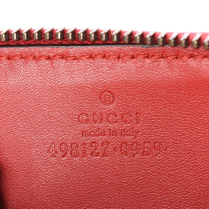 Gucci Calfskin Matelasse GG Marmont Zip Around Key Case Hibiscus Red 12 of 16