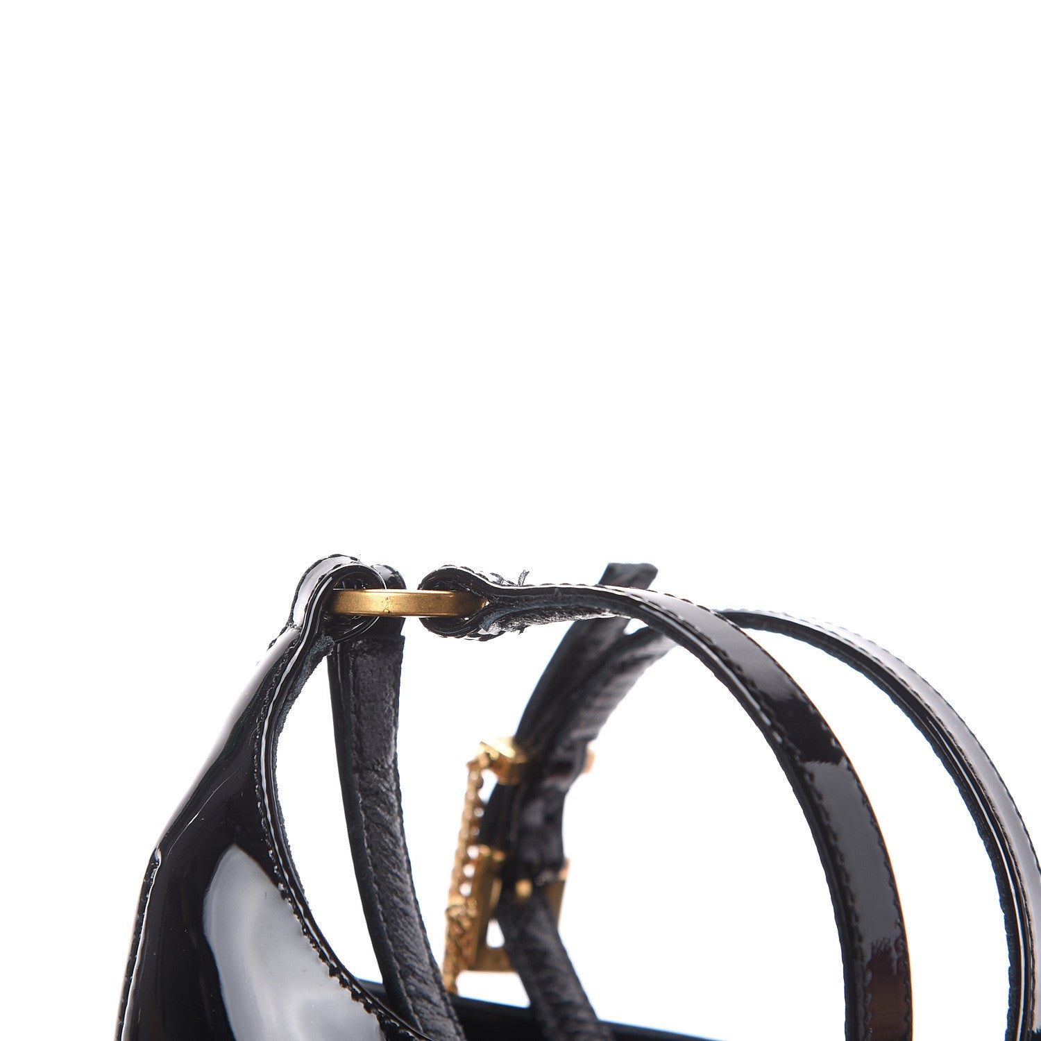 Valentino Garavani Patent Ankle Strap Ballerina Flats 36.5 Black 9 of 10