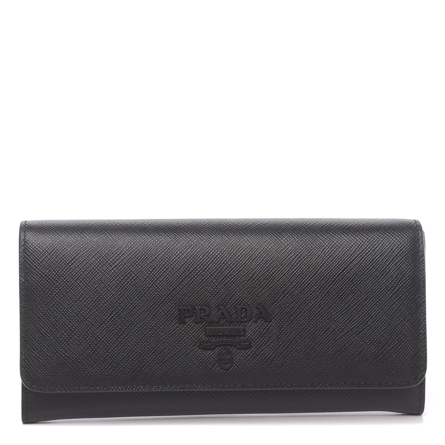 Saffiano Continental Flap Wallet Black