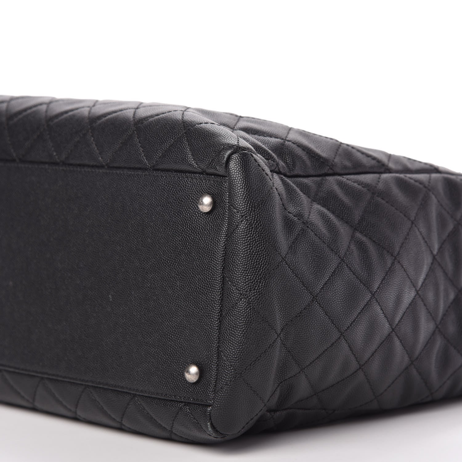 Chanel Caviar Lizard Quilted Large Coco Handle Shopping Tote Black 7 of 10