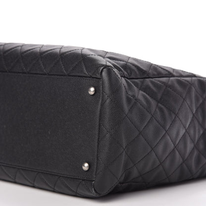 Chanel Caviar Lizard Quilted Large Coco Handle Shopping Tote Black 7 of 10