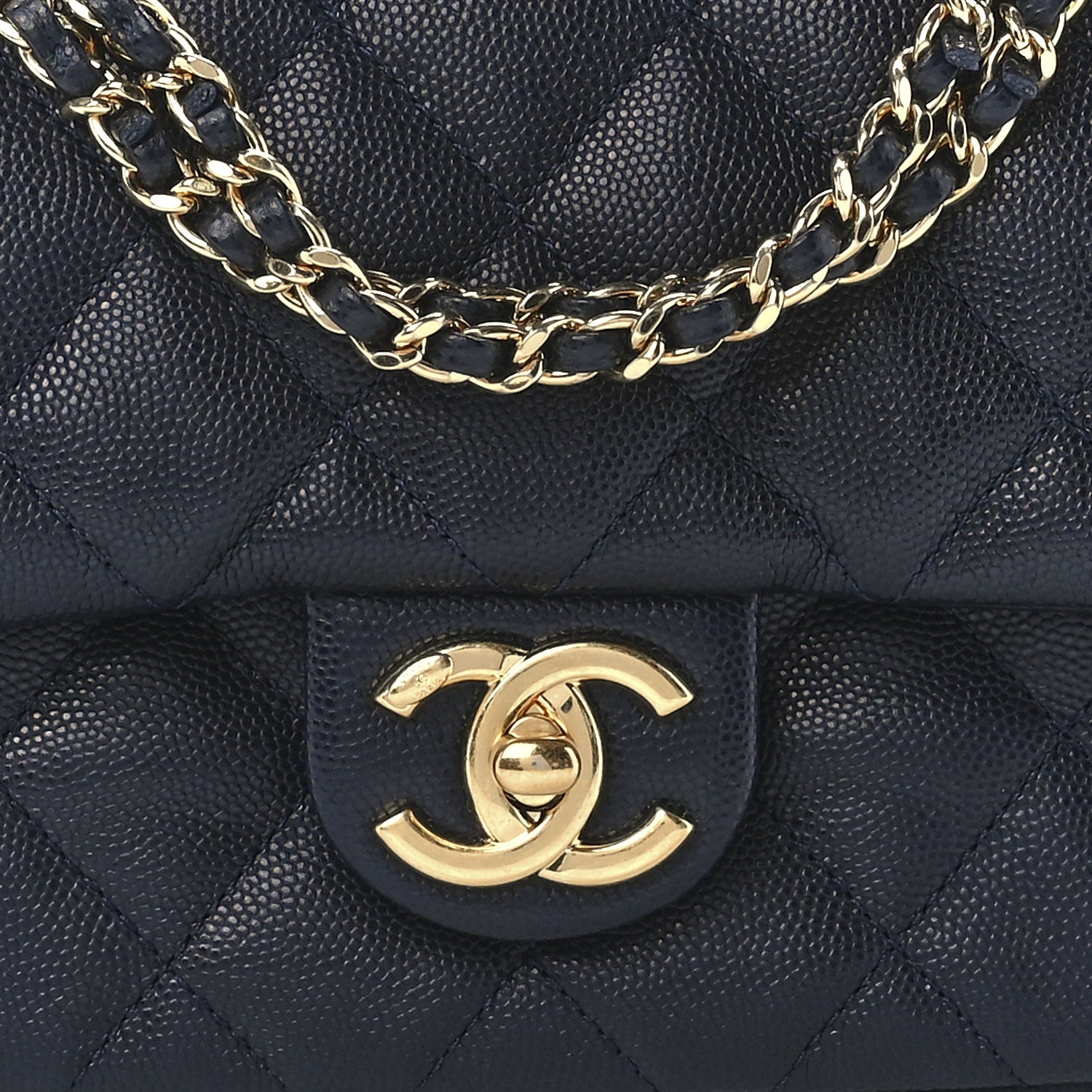 Chanel Caviar Quilted Small CC You Flap Dark Blue 9 of 13