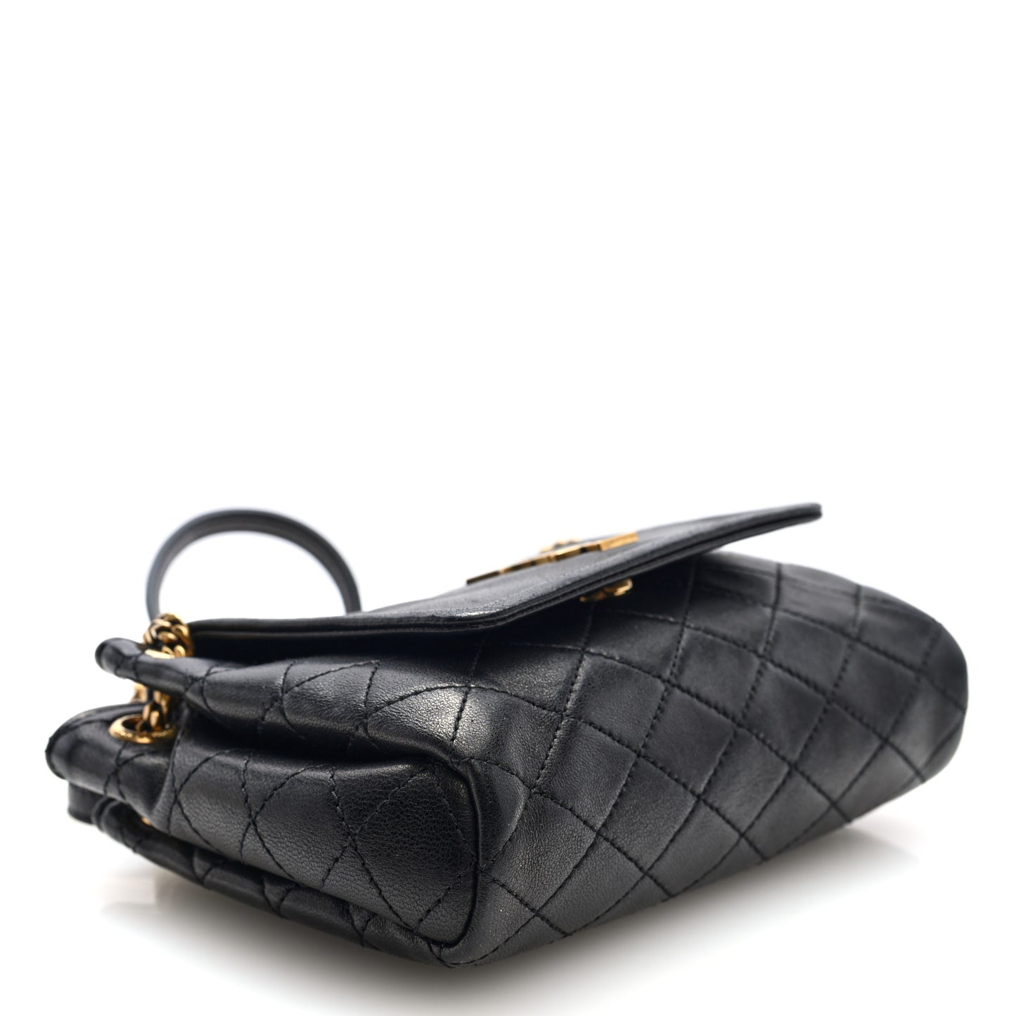 Lambskin Quilted Monogram Mini Nolita Black