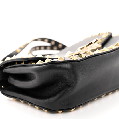 Valentino Garavani Vitello Mini Rockstud Flap Saddle Crossbody Bag Black 8 of 9