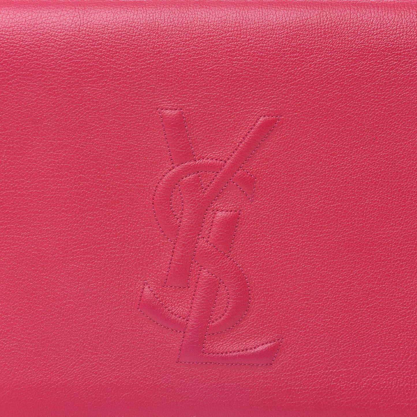 Calfskin Monogram Large Belle De Jour Clutch Lipstick Fuchsia