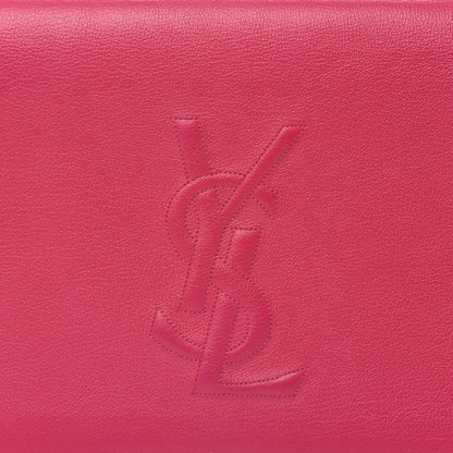Saint Laurent Calfskin Monogram Large Belle De Jour Clutch Lipstick Fuchsia 10 of 11