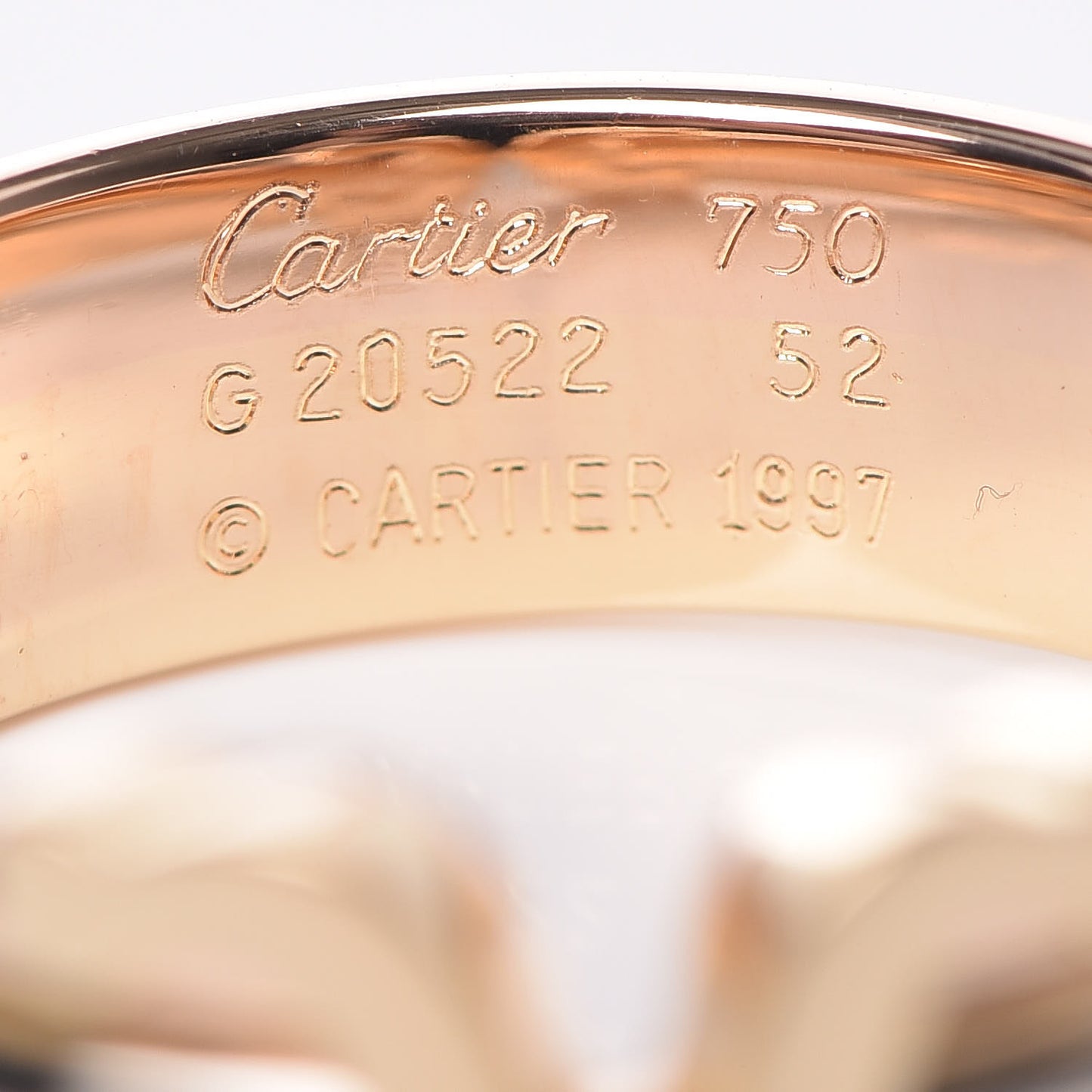 18K Pink Yellow White Gold 8mm C De Ring 52 6