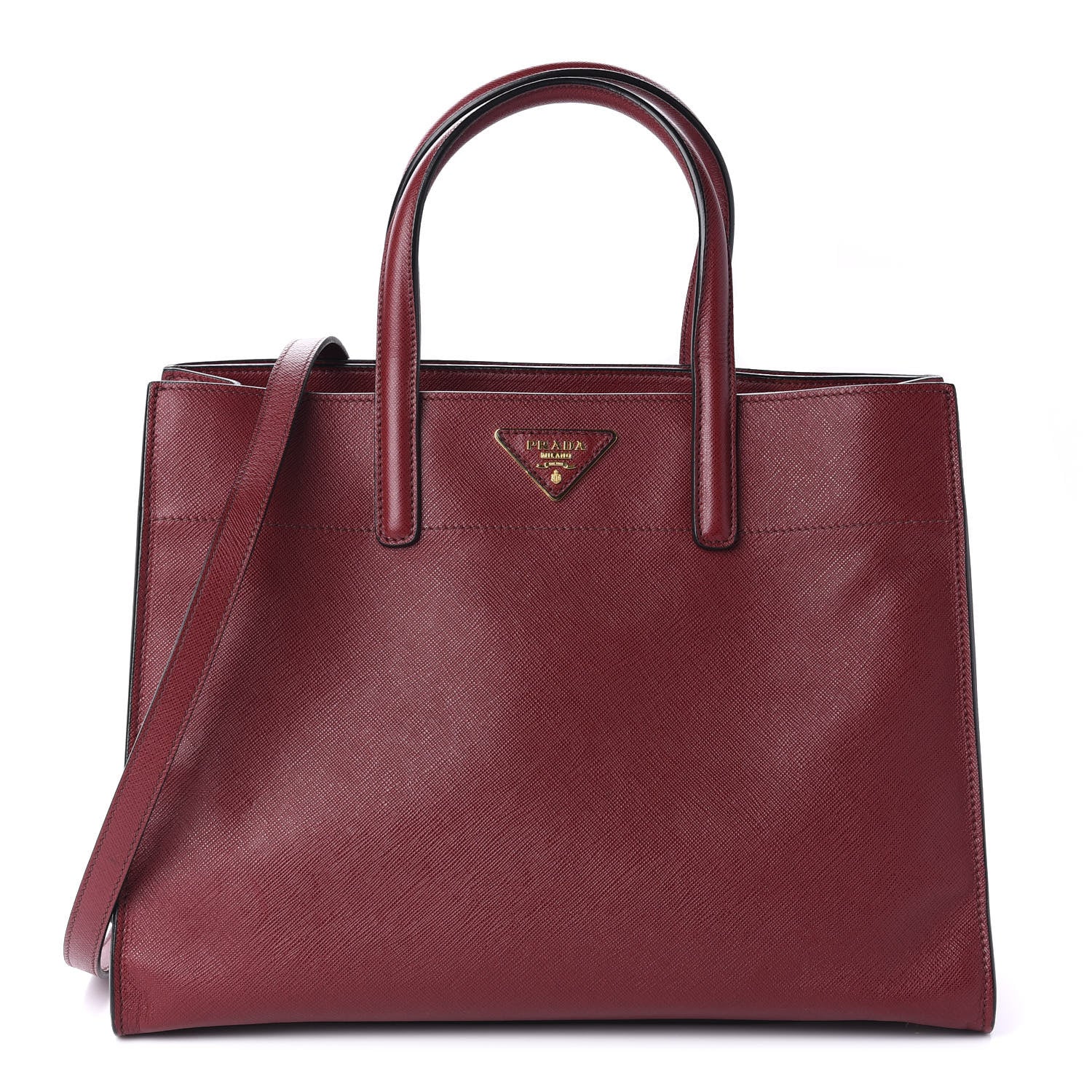 Prada Saffiano Soft Tote Cherry 1 of 10