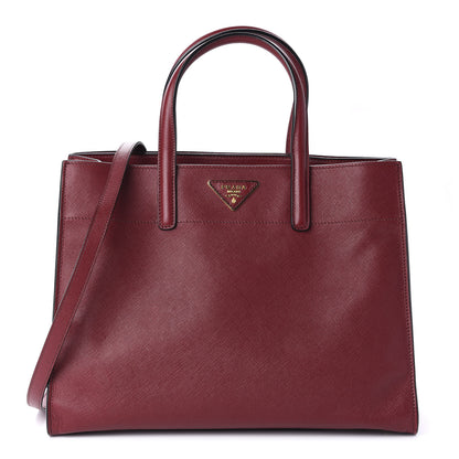 Prada Saffiano Soft Tote Cherry 1 of 10