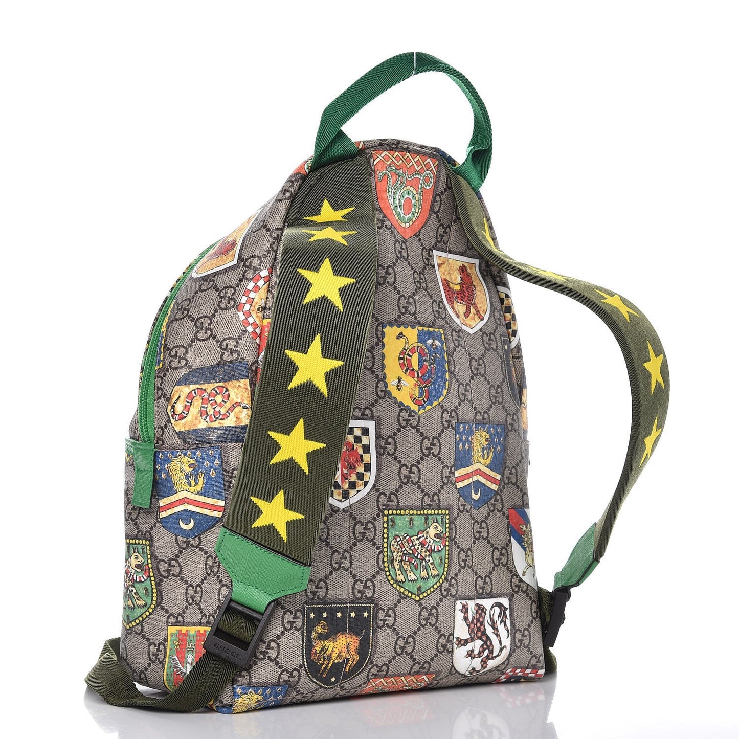 GG Supreme Monogram Children's Crests Backpack Green