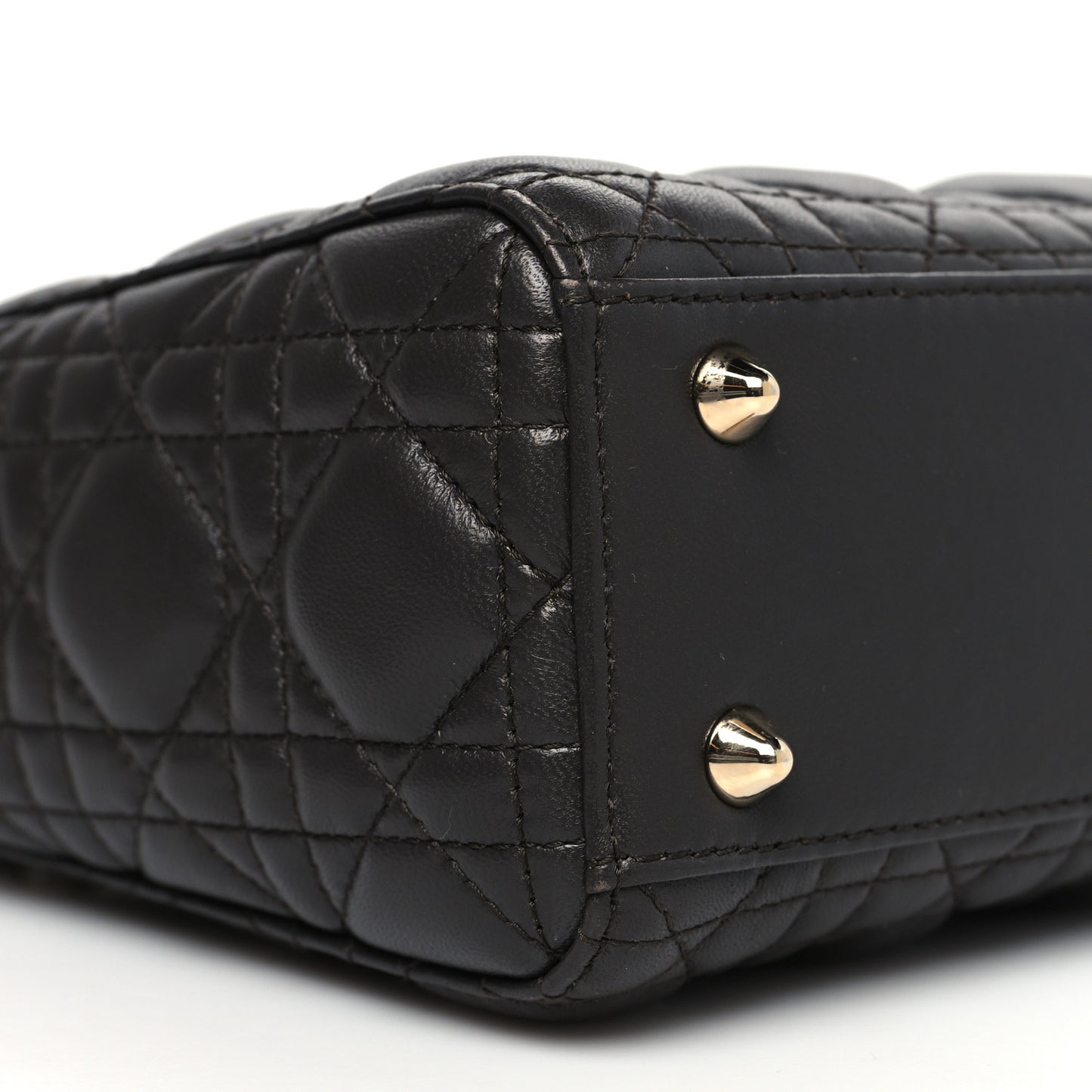 Lambskin Cannage Small Lucky Badges My Lady Dior Dark Grey