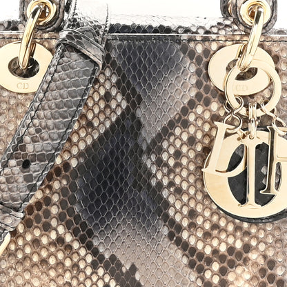 Christian Dior Snakeskin Small Lady Dior Brown Multicolor 8 of 10