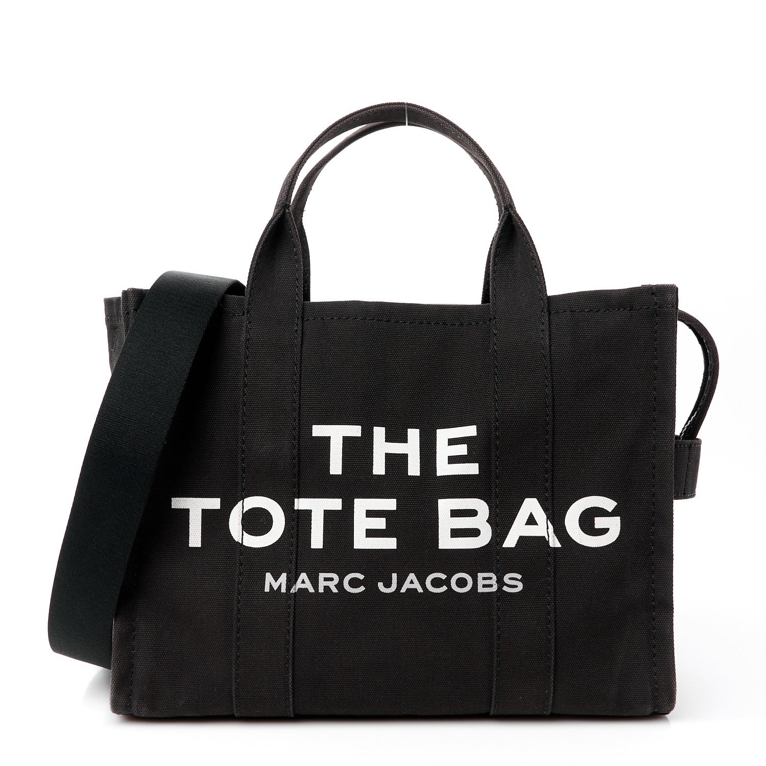Marc Jacobs Cotton Canvas Small The Traveler Tote Bag Black 1 of 16