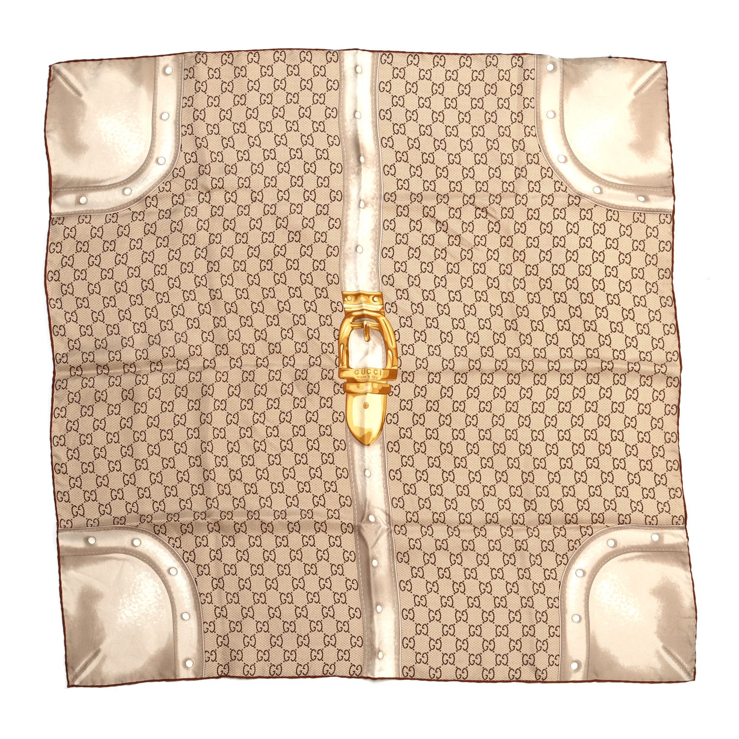 Gucci Silk Monogram Buckle Print Square Scarf 1 of 4