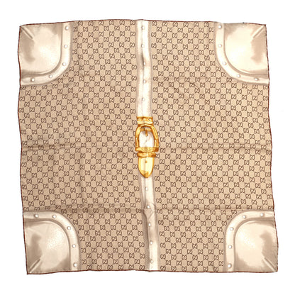 Gucci Silk Monogram Buckle Print Square Scarf 1 of 4
