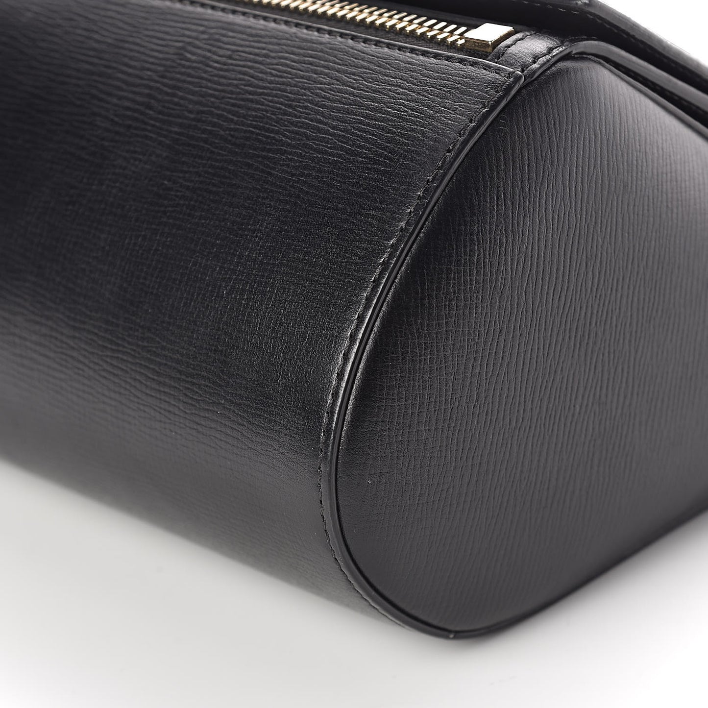 Textured Calfskin Medium Pandora Box Crossbody Bag Black