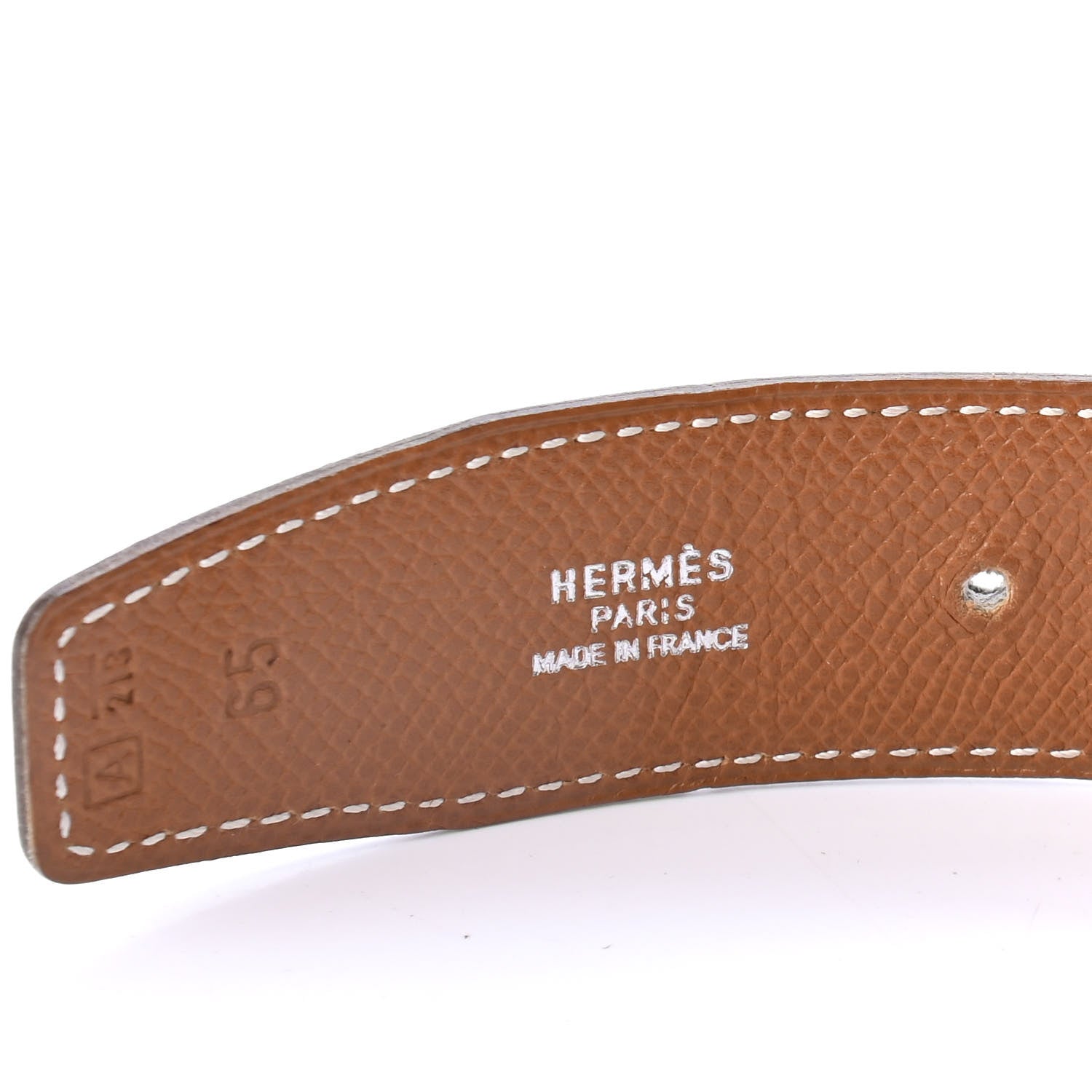Hermes Box Courchevel 24mm H Belt 65 Black Gold 3 of 4
