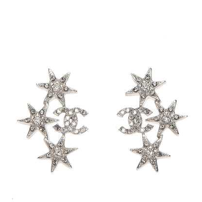 Chanel Crystal CC Star Earrings Silver 1 of 5