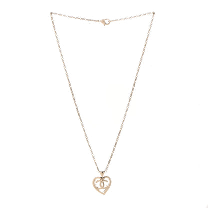 Chanel CC Heart Chain Pendant Necklace Gold 3 of 7