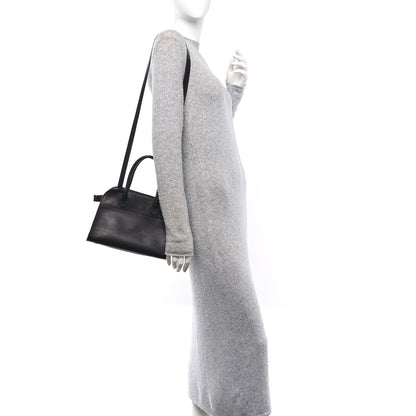 The Row Polished Saddle Calfskin Soft Margaux 10 Bag Black 2 of 13