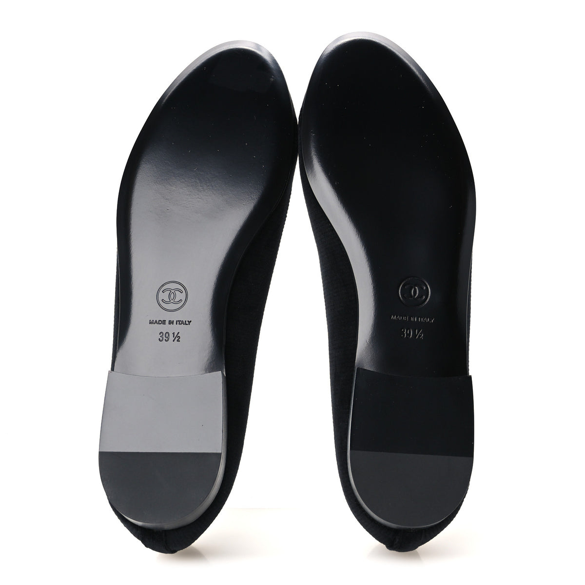 Chanel Corduroy Grosgrain CC Cap Toe Ballerina Flats 39.5 Black 6 of 10