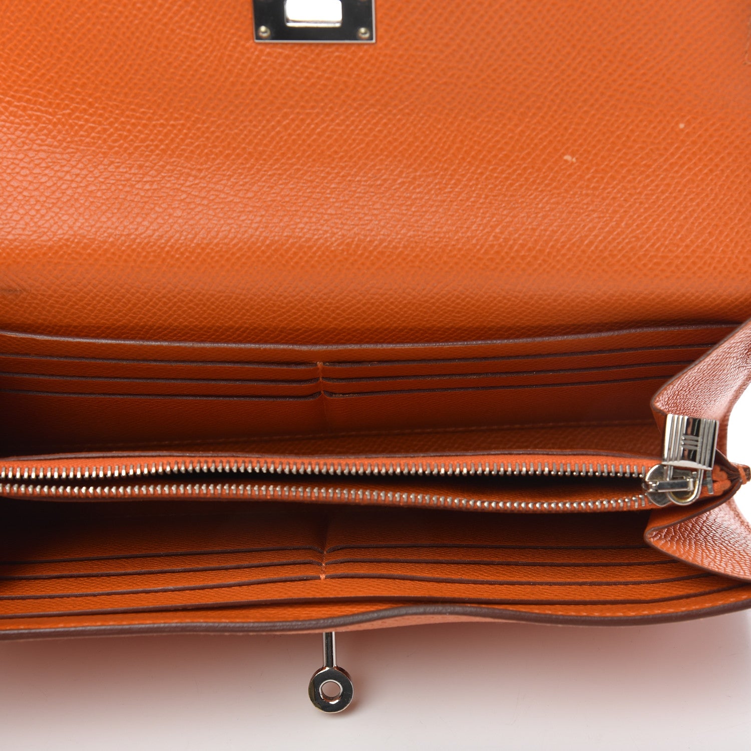 Hermes Epsom Kelly Longue Wallet Orange 4 of 5