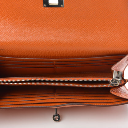 Hermes Epsom Kelly Longue Wallet Orange 4 of 5