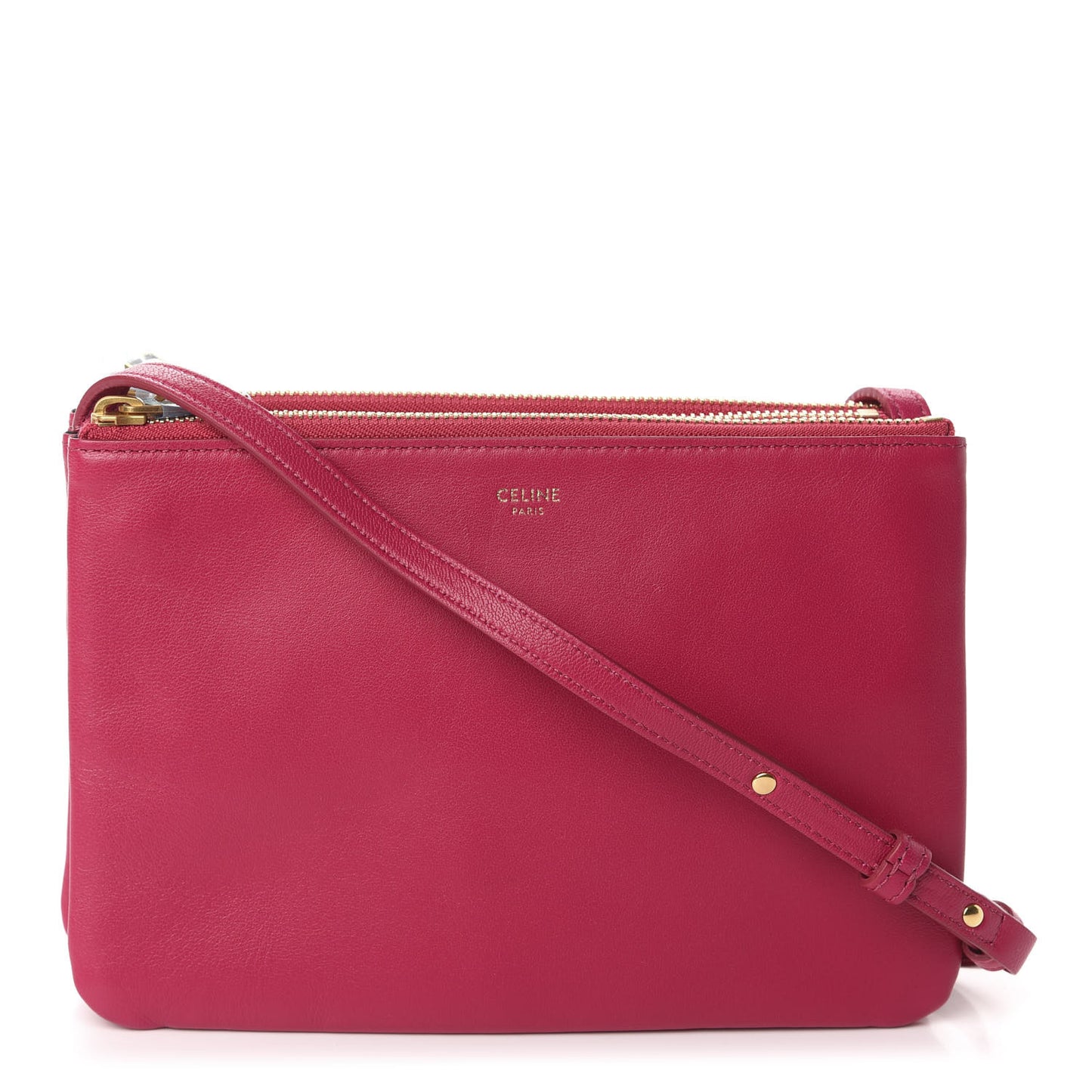 Lambskin Small Trio Crossbody Bag Fuchsia