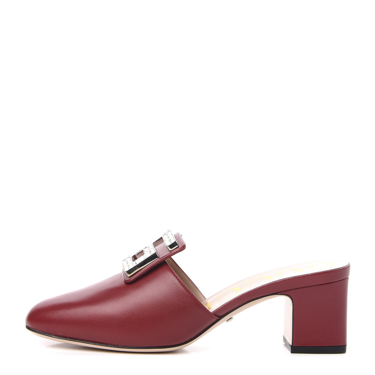 Gucci Malaga Kid Crystal Square G Madelyn Mules 36.5 Romantic Cerise 1 of 10