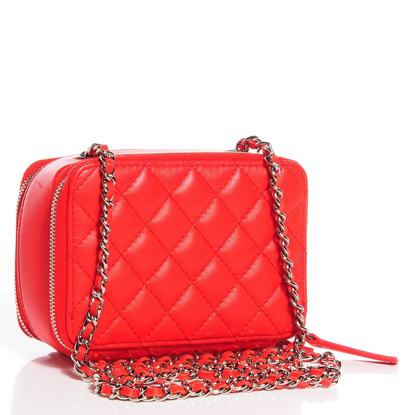Lambskin Quilted Mini Pocket Box Red