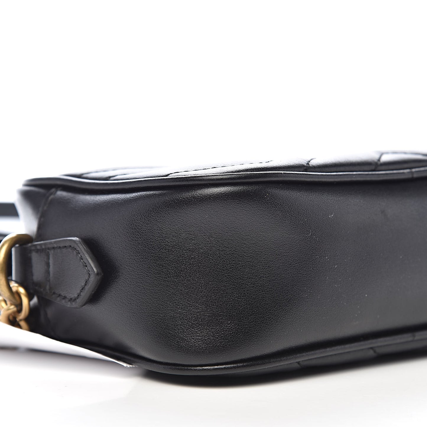 Calfskin Matelasse Mini GG Marmont Chain Shoulder Bag Black