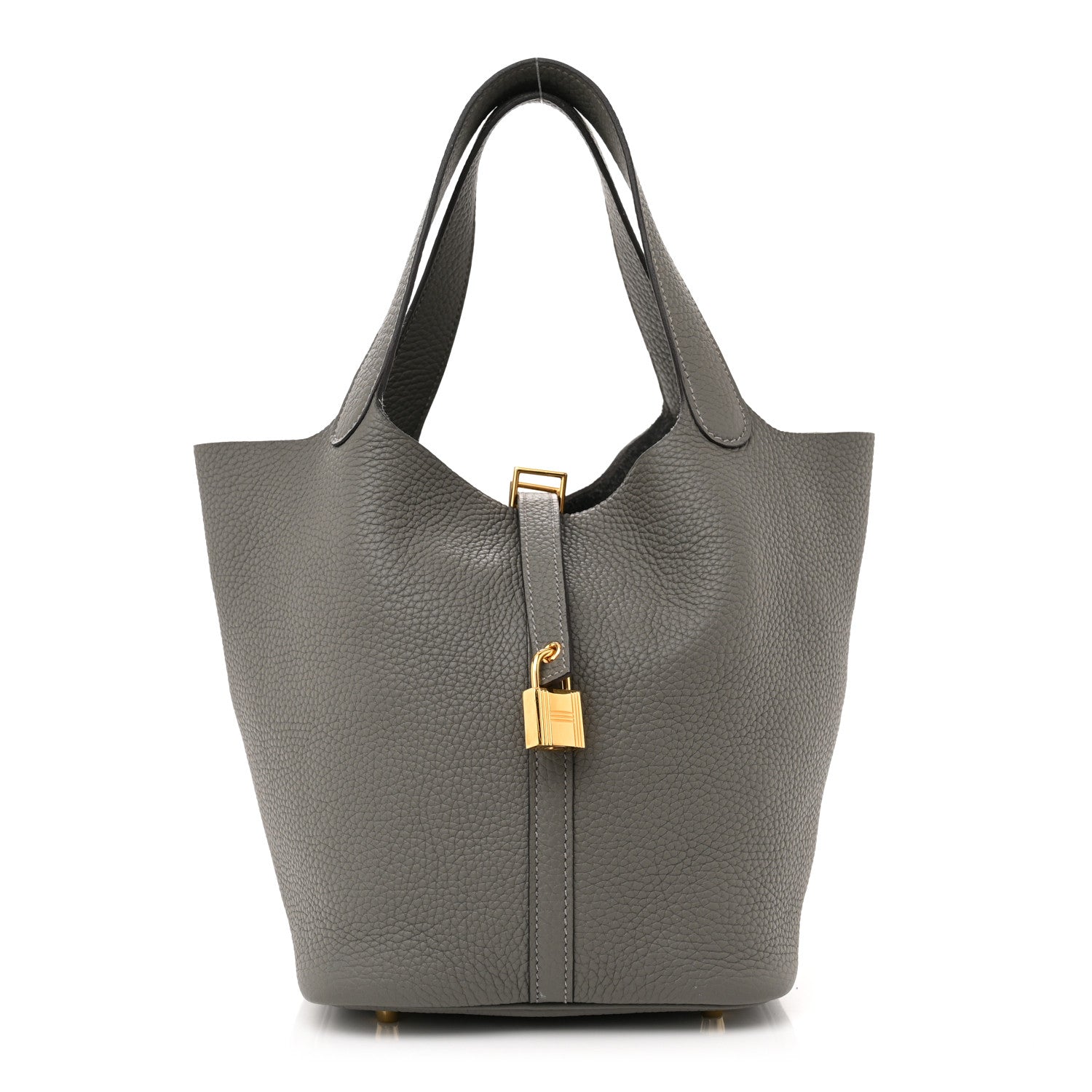 Hermes Taurillon Clemence Picotin Lock 22 MM Gris Meyer 1 of 12
