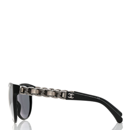 Chanel Cat Eye Chain Polarized Sunglasses 5215-Q Black 3 of 13