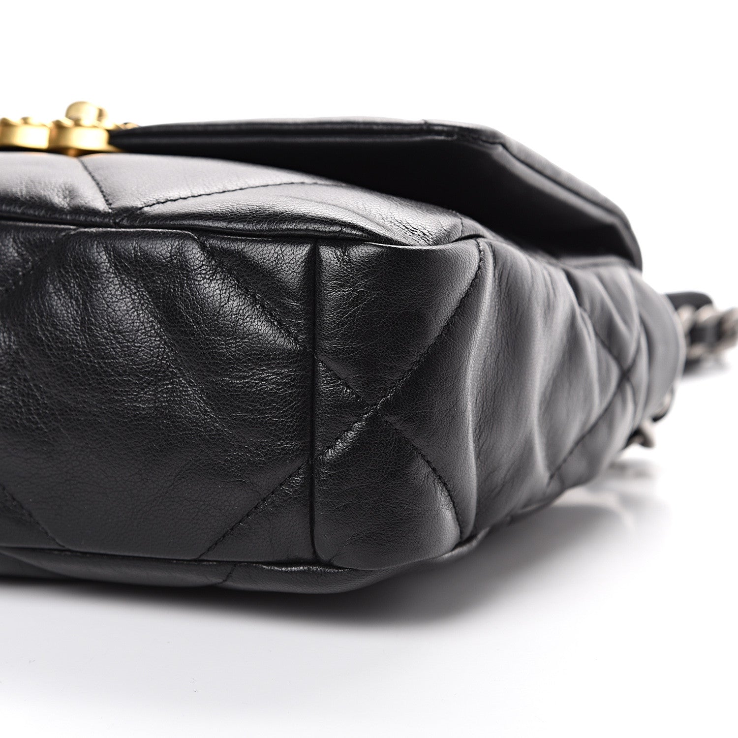 Chanel Goatskin Quilted Medium 19 Flap Black 9 of 10