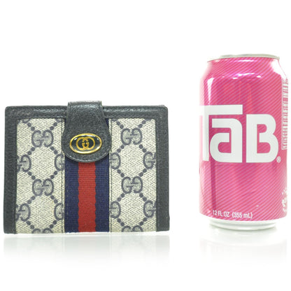 Gucci Monogram Web French Wallet Navy 2 of 7