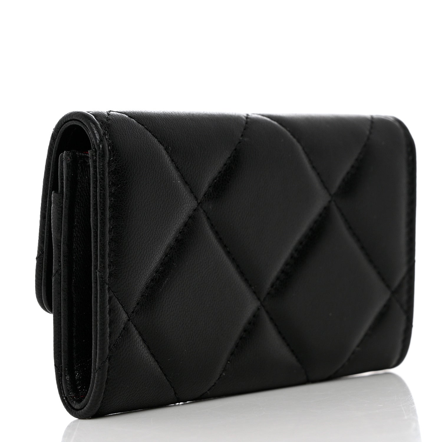 Chanel Lambskin Quilted Chanel 19 Flap Card Holder Black 3 of 10
