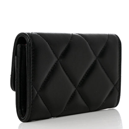 Chanel Lambskin Quilted Chanel 19 Flap Card Holder Black 3 of 10
