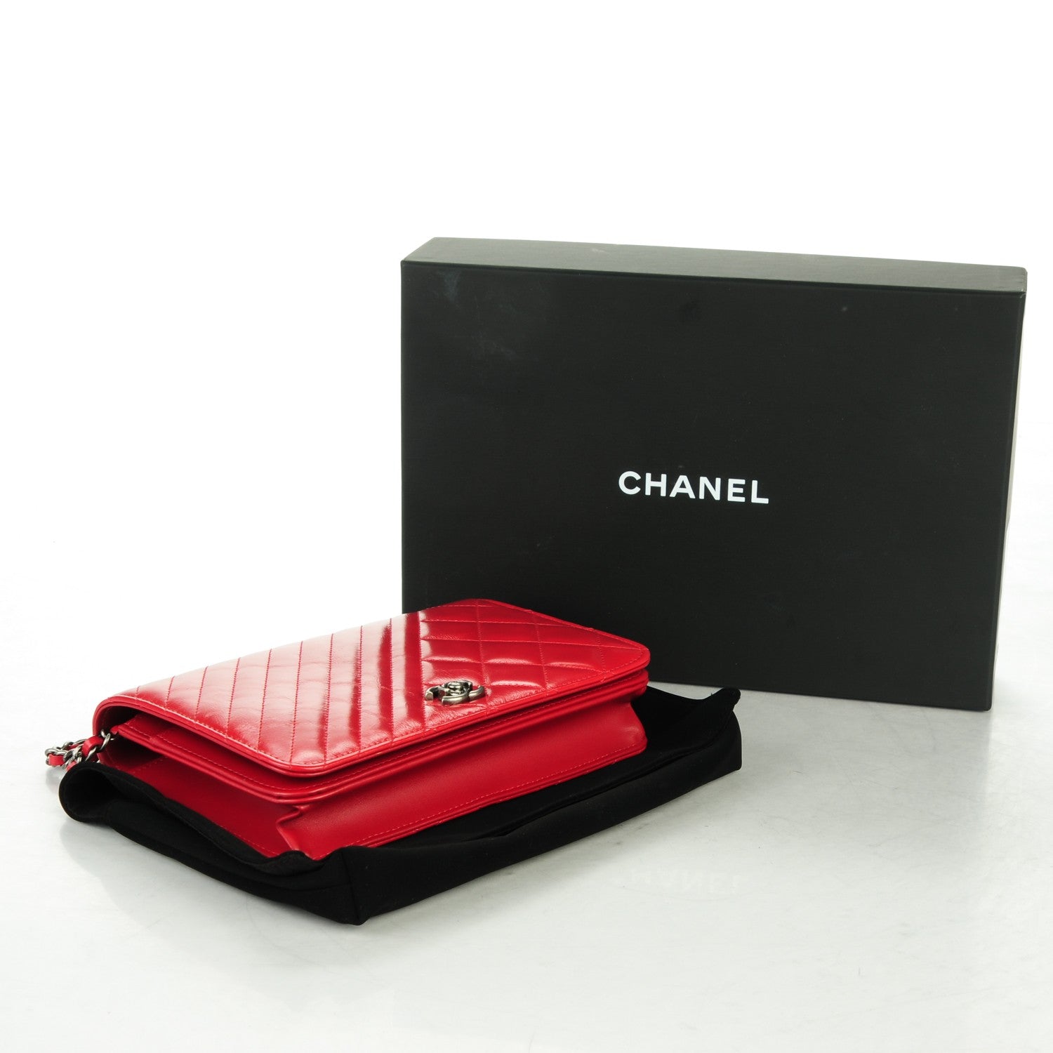 Chanel Lambskin Quilted Coco Boy Wallet On Chain WOC Red 4 of 8