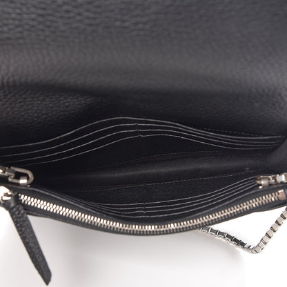 Balenciaga Grained Calfskin Classic Silver Hardware Wallet On Chain Black 7 of 9